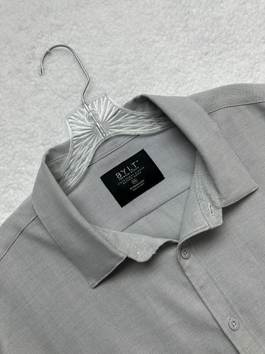 BYLT Shirt Men's XXL Vista Short Sleeve Button Down Gray