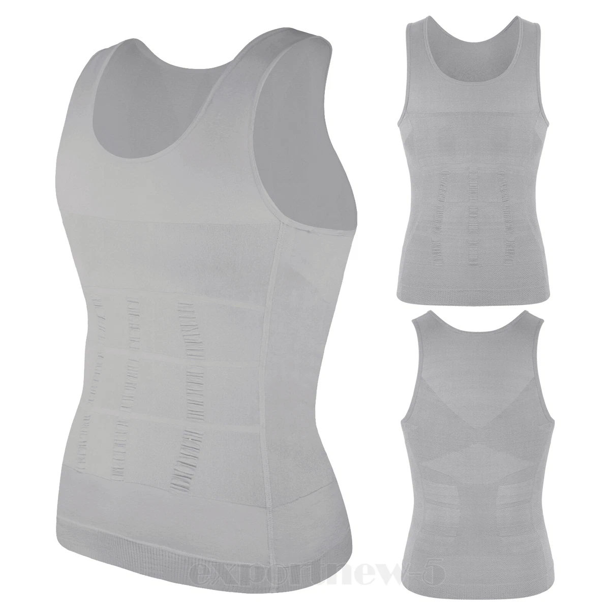 GOZYLA Gilet Modellante Ionico Da Uomo, Top Compressivo Per Ginecomastia Toracica Da Uomo Per Costruire Un Corpo Perfetto Gilet Modellante Ionico Da Uomo Color B White Gray Size S 124586964 - Foto 4
