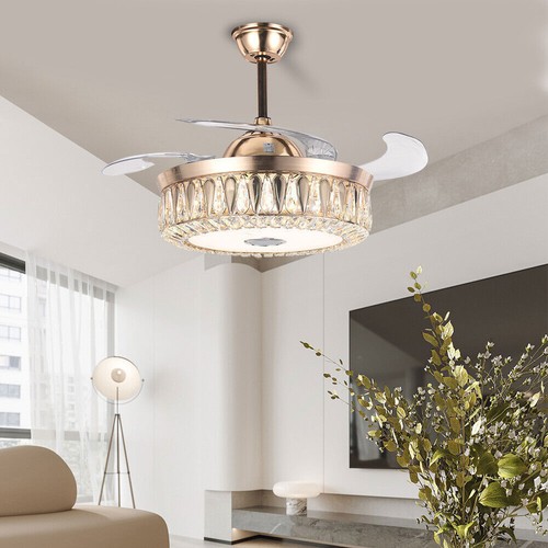 42" Smart Music Ceiling Fan Chandelier Lighting Bluetooth 7-Color Light 3 Speeds - Picture 10 of 16