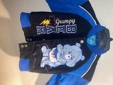 Blue and Black Kids varsity jacket Care Bear, Cool Grumpy Bear