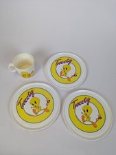 Retro 2000 Warner Bros Chilton Tweety Bird Tea Cup And 3 Plates, Replacements