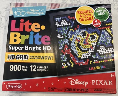 Lite Brite Super Bright HD Pixar Disney 100 Retro Reimagined Edition NEW