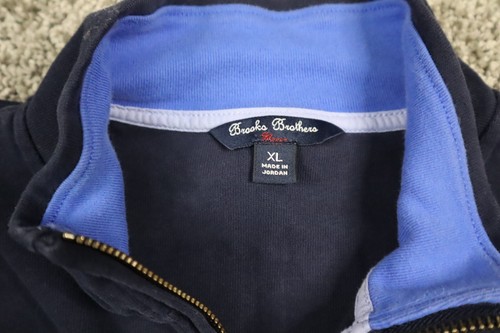 Brooks Brothers Mens Sweater Extra Large Blue Fleece Casual Preppy Pullover - Picture 3 of 8
