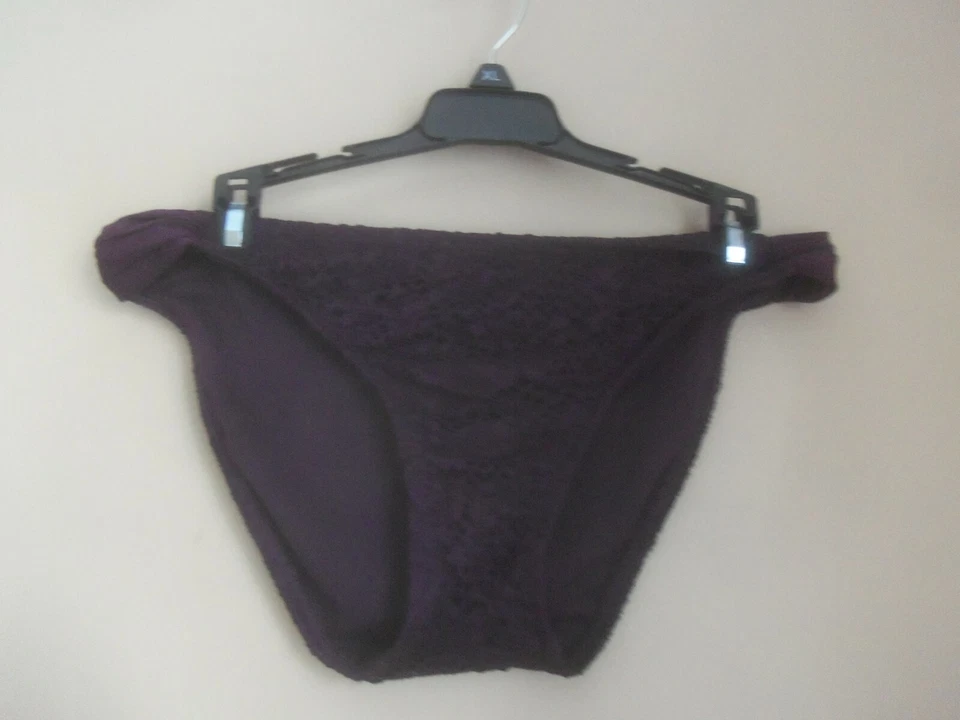 MOSSIMO PURPLE LACE CHROCHET RUCHED TANKINI BIKINI SWIM BOTTOM SWIMSUIT SIZE XL - Image 2 of 4
