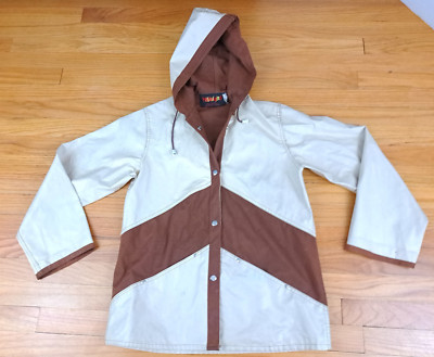 100% PVC Rain Jacket Full Metal Button Medium Studded Pockets Hallelujah