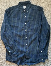 Men’s J Crew Green Blue Check Button Down Shirt Size s