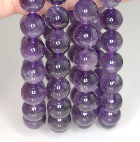 8MM AMETHYST GEMSTONE GRADE A PURPLE ROUND 8MM LOOSE BEADS 15inch - Picture 2 of 5