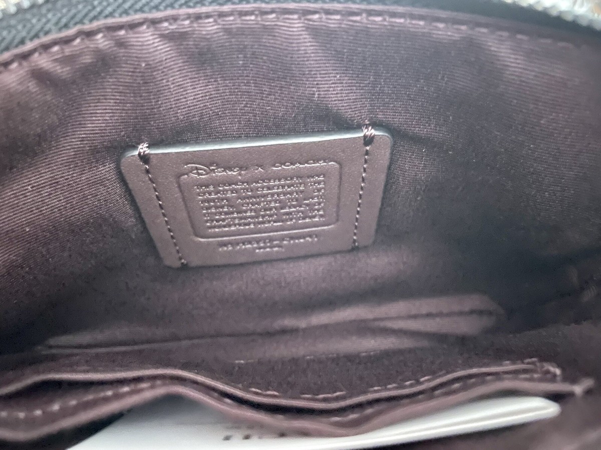 NWT COACH Disney X Coach Corner Zip Wristlet With Wink Mickey