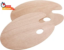 - Wooden Paint Palette, 2 Pack, Artist Palette, Painting Palette, Oil Paint Pale