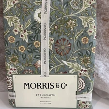 Morris & Co. Tablecloth Cotton English Garden Wilhemina 60”x 102” Green Floral