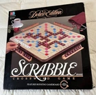 Scrabble Deluxe Game - Vintage 1989 Milton Bradley maroon tiles turntable board