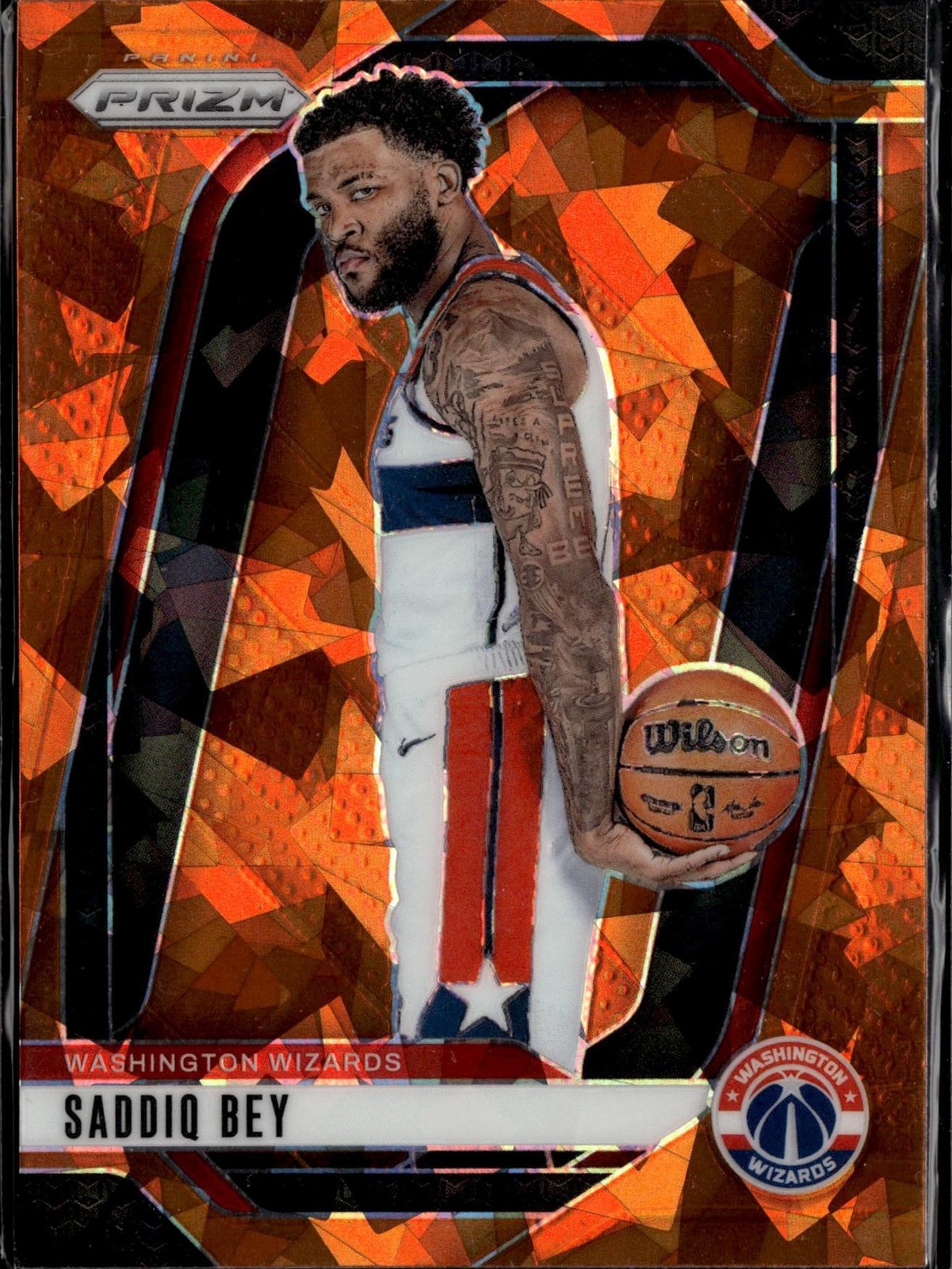 2024-25 Panini Prizm #44 Saddiq Bey Prizms Orange Ice