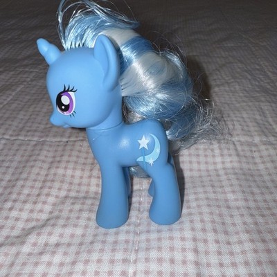 My Little Pony G4 Trixie Lulamoon Brushable 2010 3'' Hasbro Blue Wand Blue Hair