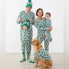 Hanna Andersson Pajama Set Womens Medium Large Christmas Trees Organic Cotton
