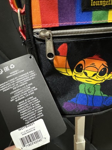Disney Loungefly Stitch Pride Rainbow Crossbody Bag Purse Rare - NWT - Picture 4 of 12