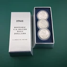 Lot of (3) 1941 Walking Liberty Half Dollars Silver Bar Collector Display Box