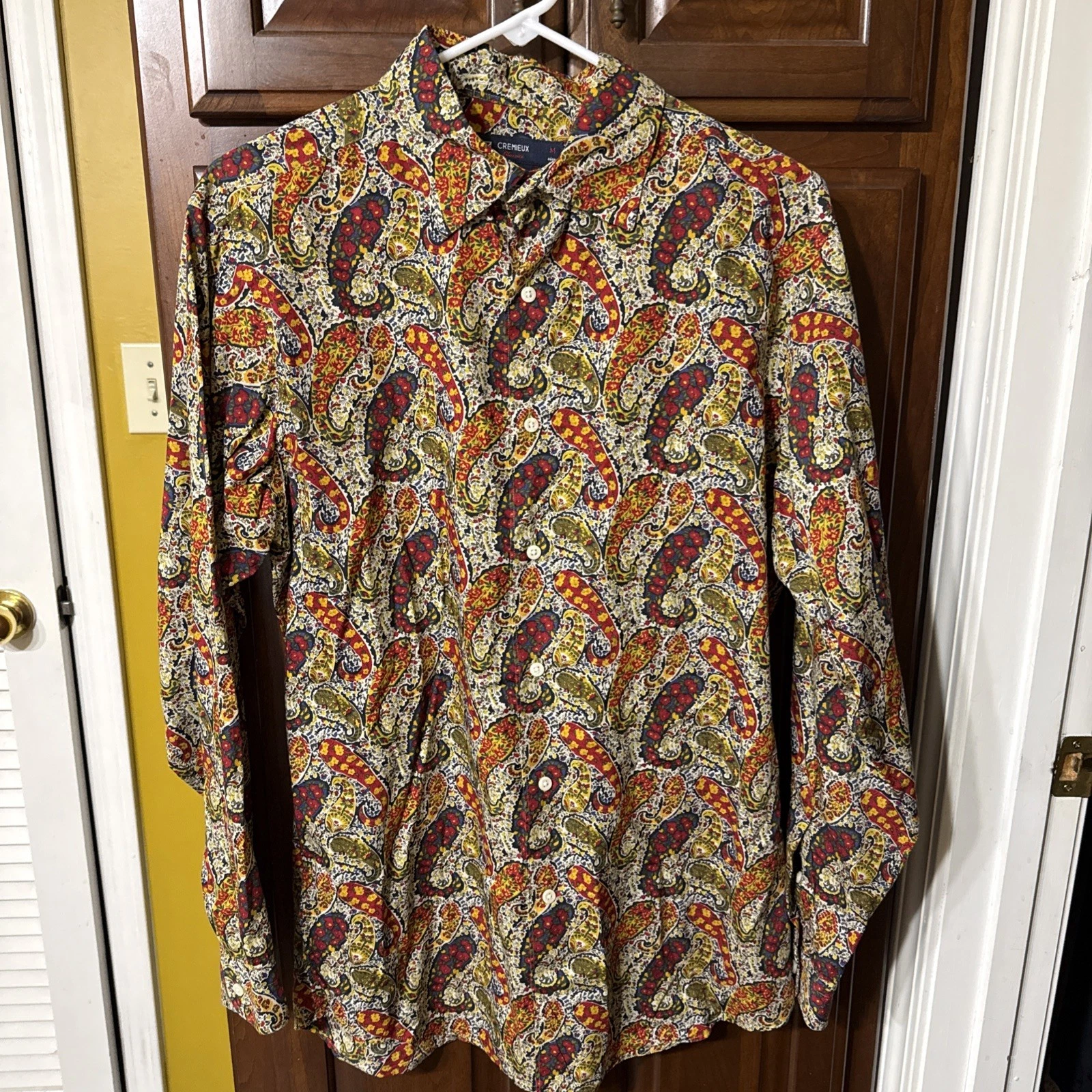Cremieux Classics Mens Shirt M Floral Paisley Long Sleeve Button Up Loud