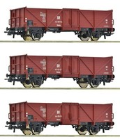 Roco 6600115 3-Tlg. Set: Offene GüTerwagen, Dr, Dc, Spur H0