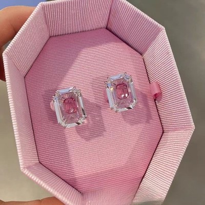 Swarovski Millenia Niche Pink Octagonal Crystal Casual Earrings for Women