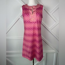 Cabana Life Pink Retro Geo Sleeveless Tunic Dress UPF 50 Cover Up Size Small