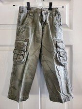 Wrangler Boys Camo Cargo Pants Zip Up W/ Extenders Gray Green Size 4 Regular