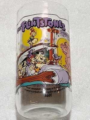 ERROR Hardees 1991 Vintage Flintstones Glass 1st 30 Years Anniversary Pebbles