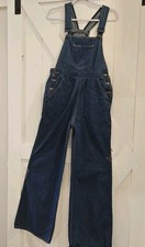 Vintage 70s Ladies Denim OVERALLS With 24" BELLBOTTOMS Size 13/14 Excellent Cond