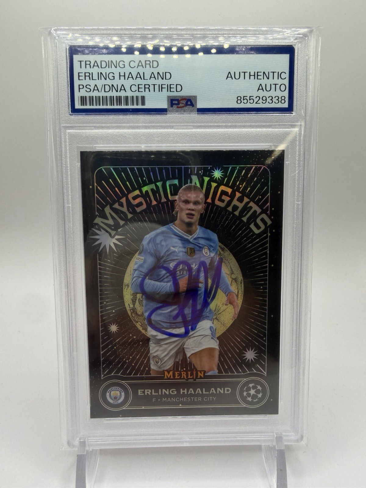 Erling Haaland Signed 2023-24 Topps Merlin UCC Mystifying PSA/DNA Auto US Seller