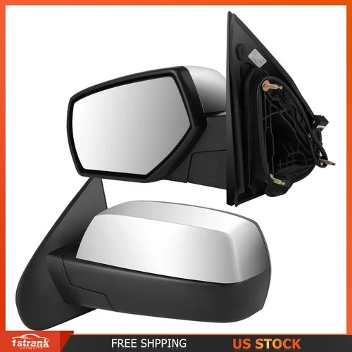 Power Heated Manual Telescoping Mirror Chrome Fits15-18 Chevy Silverado LH Side
