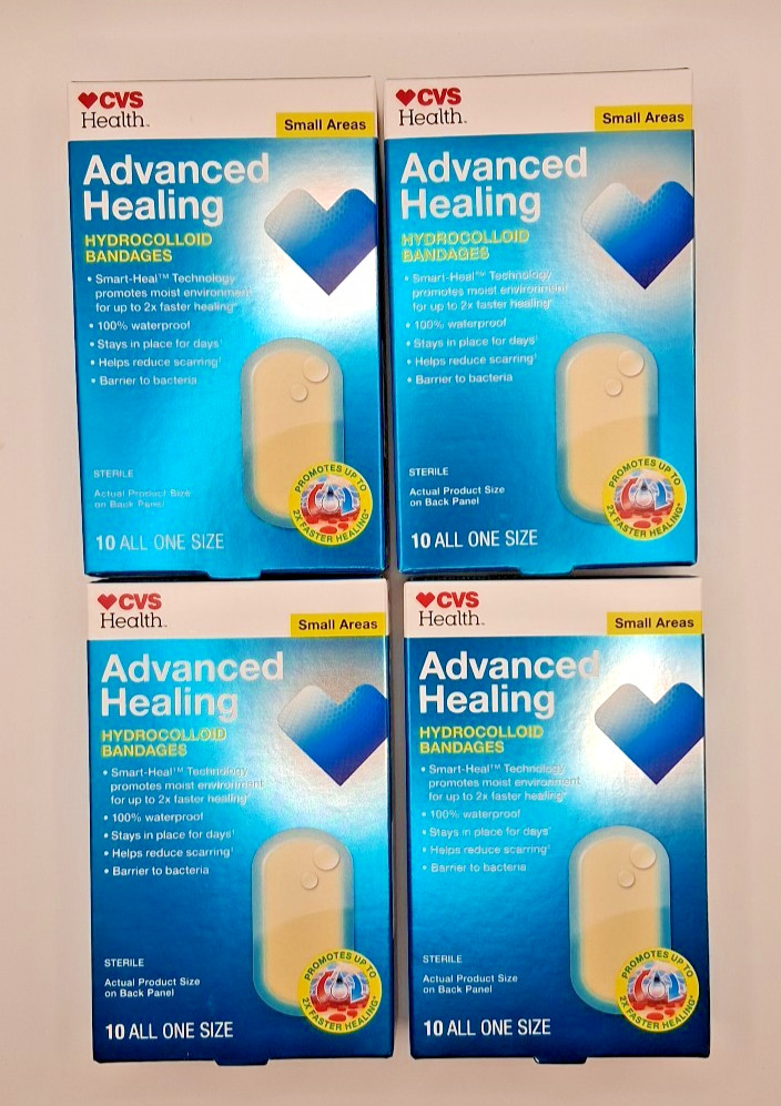4 Boxes Hydrocolloid Advanced Healing Bandages (Small Areas) Smart Heal Tech New