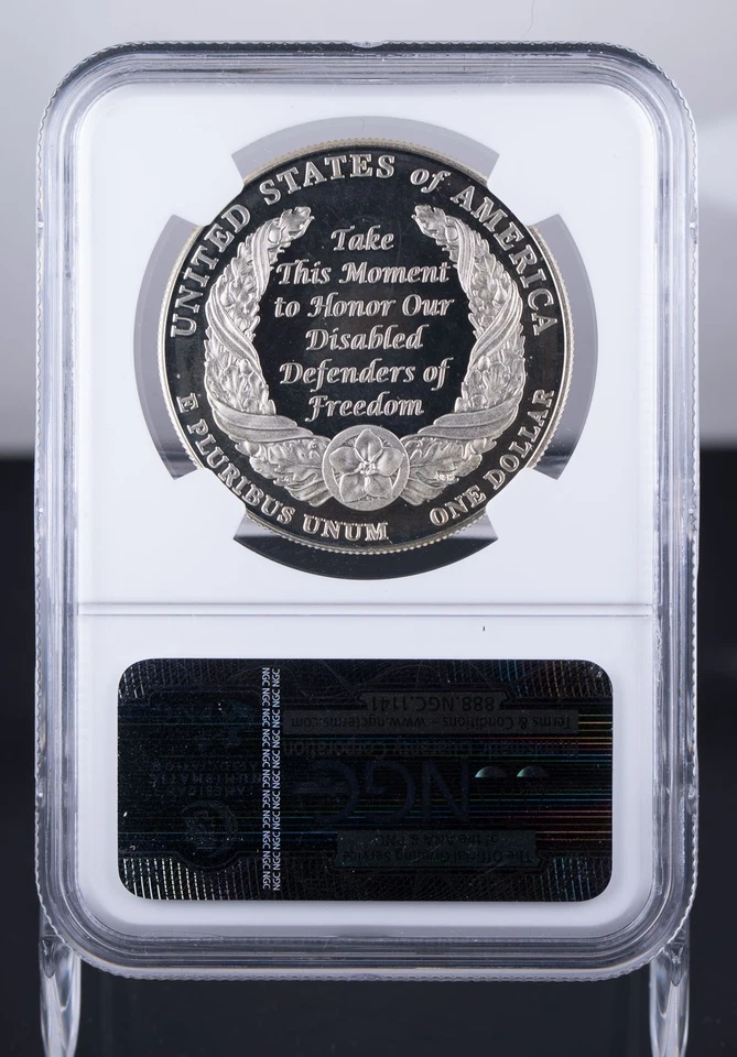 Certified 2010-W Silver $1 NGC PF69 Ultra Cameo Disabled Veterans - Image 3 of 4