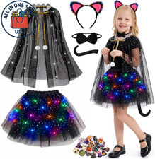 Halloween Black Cat Costume for Girls - Light up Halloween Set