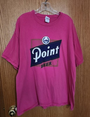 Vtg Point Beer T-Shirt Adult Size XL Stevens Point Brewery Pink Short Sleeve