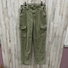 American Eagle Green Cargo Stretch Straight Utilitarian Pants Womens 2
