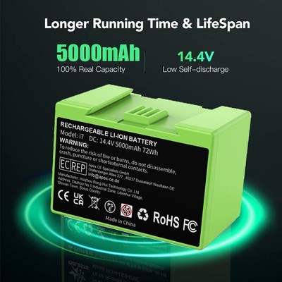 5000mAh ABL-D1 Akku für iRobot Roomba e5 e6 i3 i4 i7 i7+ 7150 7550 e5158 e6198