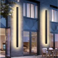 Outdoor Wall Lights LED Black Long Wall Sconce Ip65 Waterproof Outside Lights UK