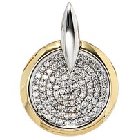 Jobo AnhäNger Rund 585 Gold Gelbgold WeißGold Bicolor 91 Diamanten Brillanten