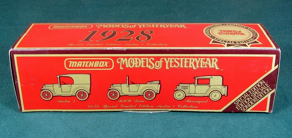 SET 3 MATCHBOX MODELS OF YESTERYEAR 1928 AUSTIN 7/BMW DIXIE/ROSENGART LTD ED - Image 4 of 4