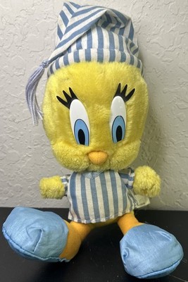 Large Looney Tunes Tweety Bird in Pajamas Plush 1997 VTG Vintage