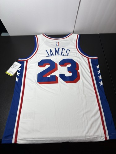 Lebron James Philadelphia 76ers White Jersey Size Adult Large 48 NWT Hot