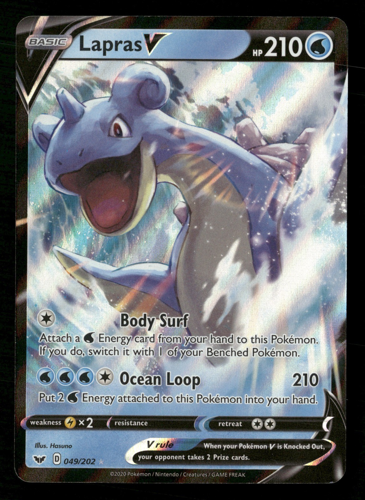 Lapras V 049/202 Holo SWSH01: Sword & Shield Base Set DMG Pokémon TCG
