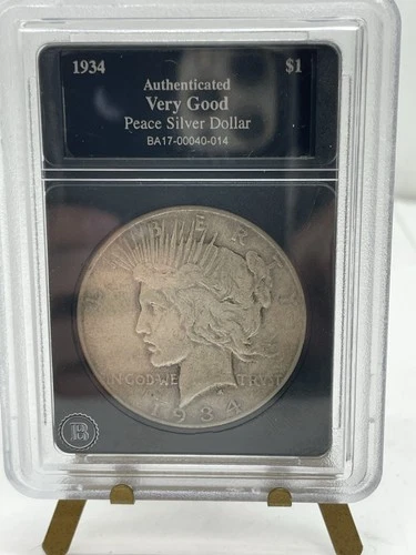 1934 Peace Silver Dollar Certified Very Good Bradford Exchange