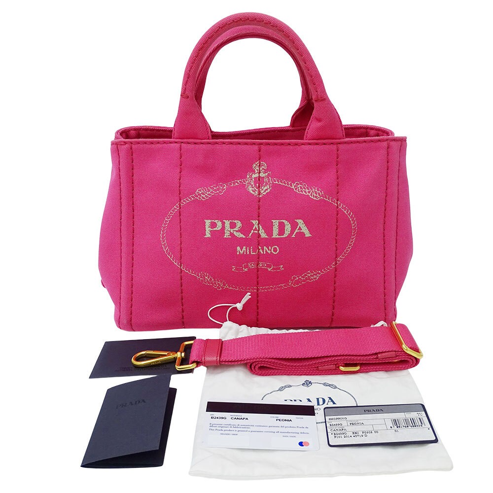 PRADA Bag Ladies Brand Handbag Shoulder Bag 2way Canvas Canapa Mini Pink B2539G thumbnail 6