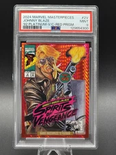 2024 Marvel Masterpieces 92 JOHNNY BLAZE Red /292 (Ghost Rider Cover) PSA 9