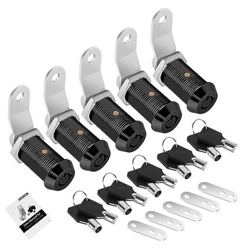 5 Pack Cabinet Lock with Keys, 1-1/8” RV Storage Lock Keyed Alike, RV Locks