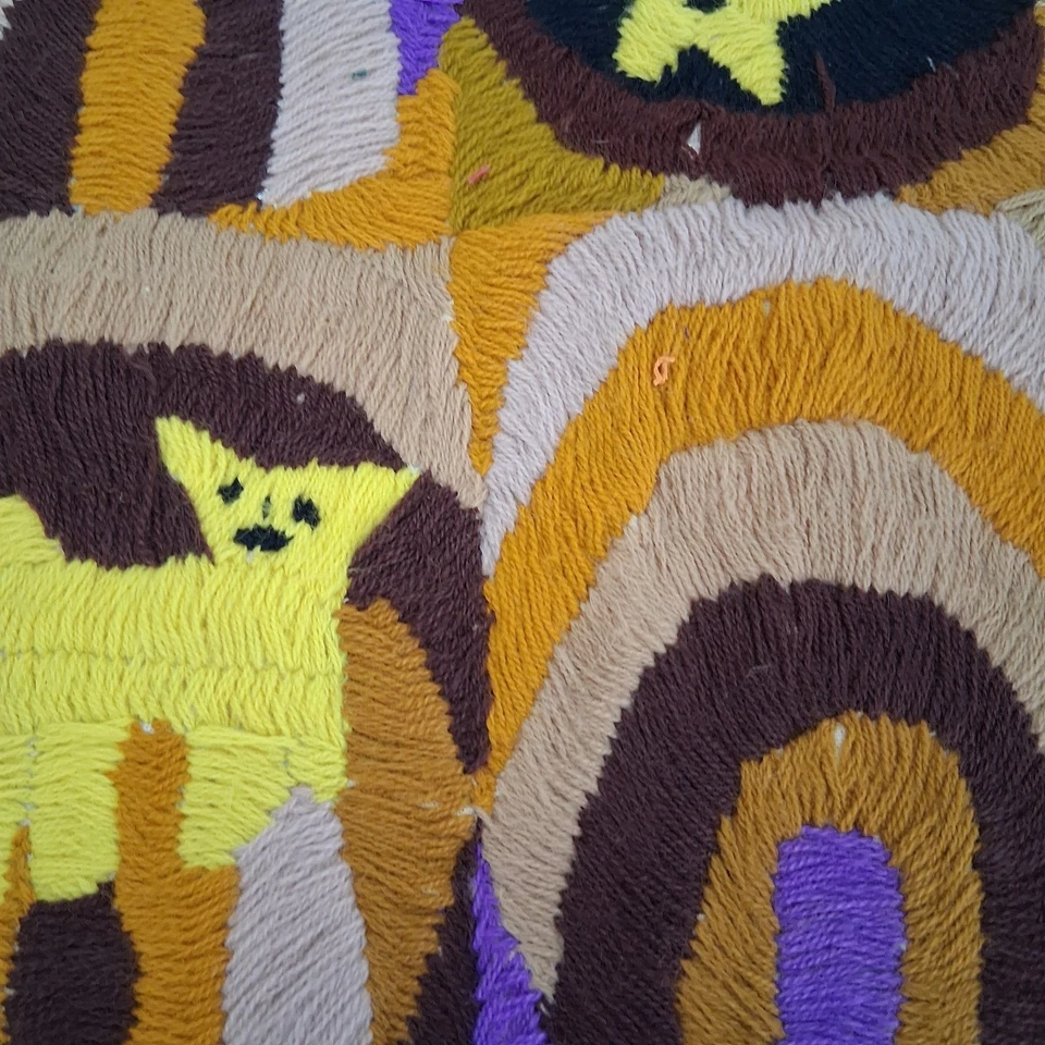 VTG Handmade Embroidery PAYA Guatemala Mayan Folk Art  Pillow Cover NO BACKING - Image 4 of 4