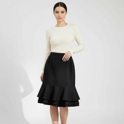 Givenchy Wool Ruffle Skirt   Riccardo Tisci Era   NWT Size FR 40 (US 8)