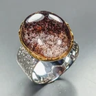 Beautiful 30 ct+ Natural Ghost Quartz Ring 925 Sterling Silver Size 9 /R472836