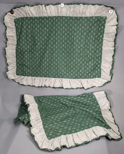 Vintage Cottagecore Farmcore Pillow Shams Rustic Floral Ruffle Eyelet 30x21 NWOT