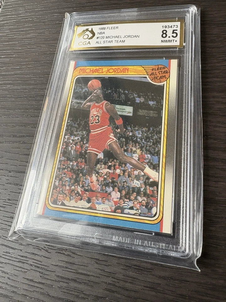 Tarjeta de baloncesto Fleer Michael Jordan #120 All-Star 1988-89 como nueva Foto 4 de 4